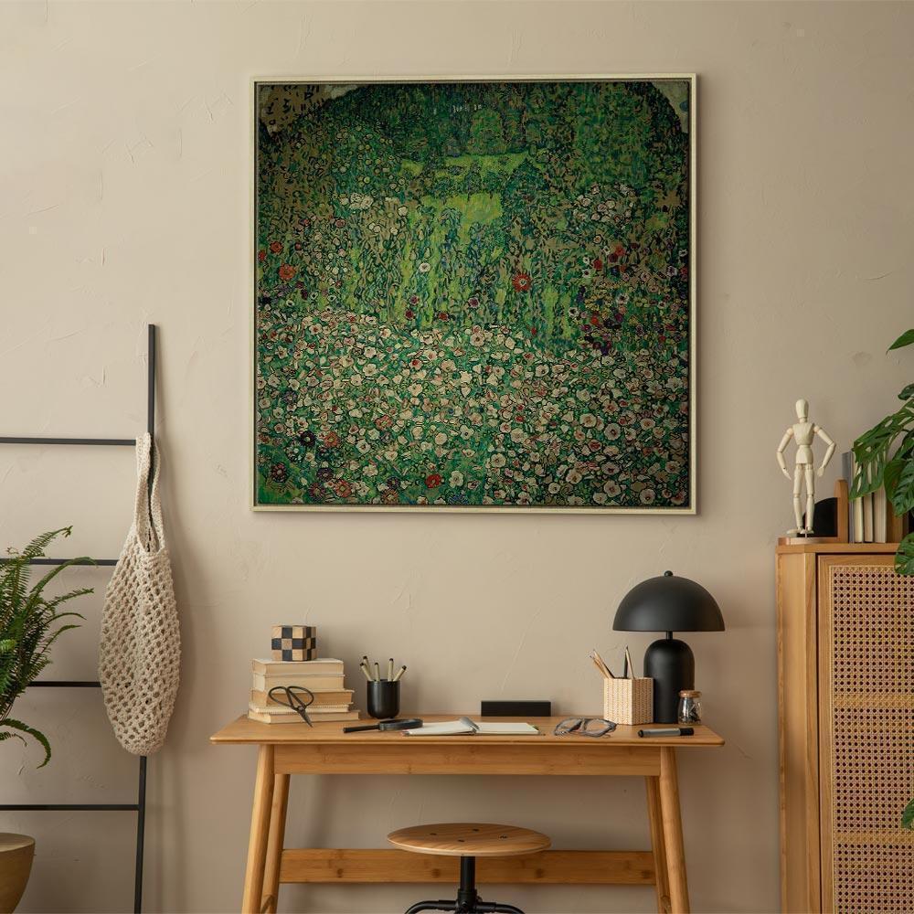 Leinwandbild - Gustav Klimt – Gartenlandschaft mit Bergkuppe