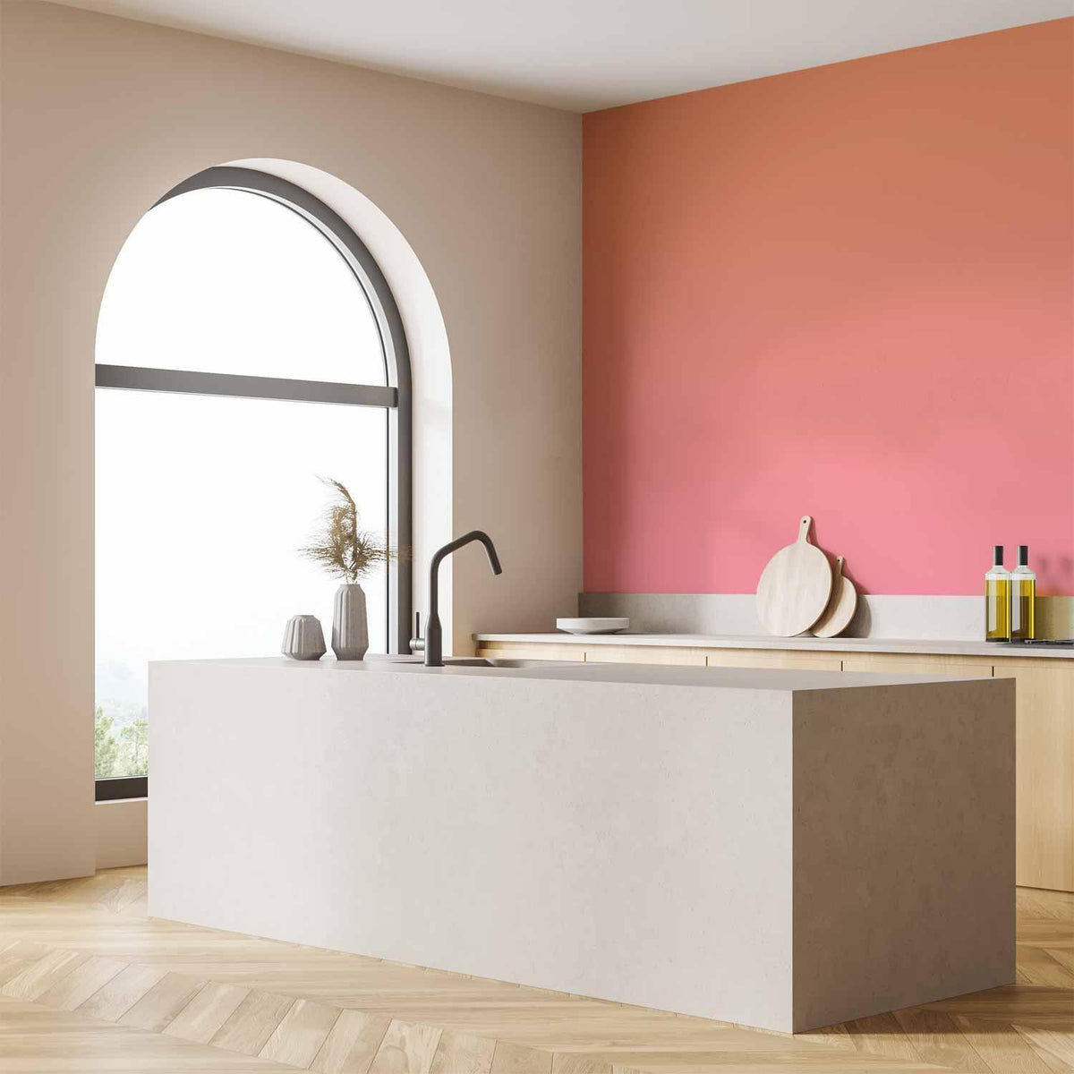 Fototapete - Warm Sunset - Gradient Background from Orange to Pink