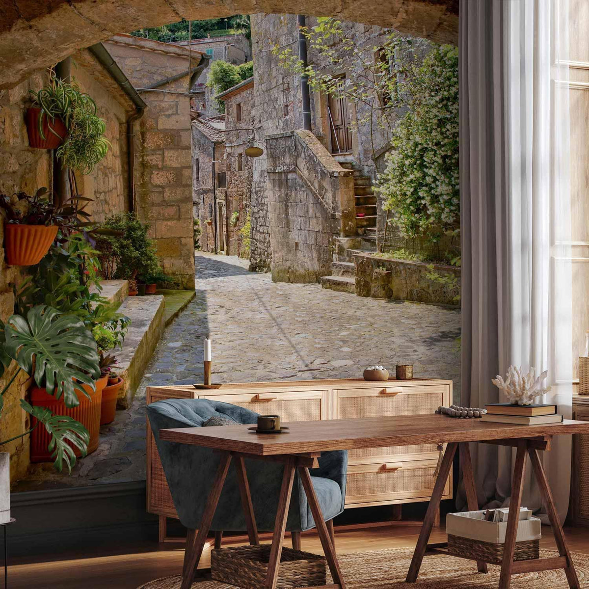 Fototapete - Provincial alley in Tuscany