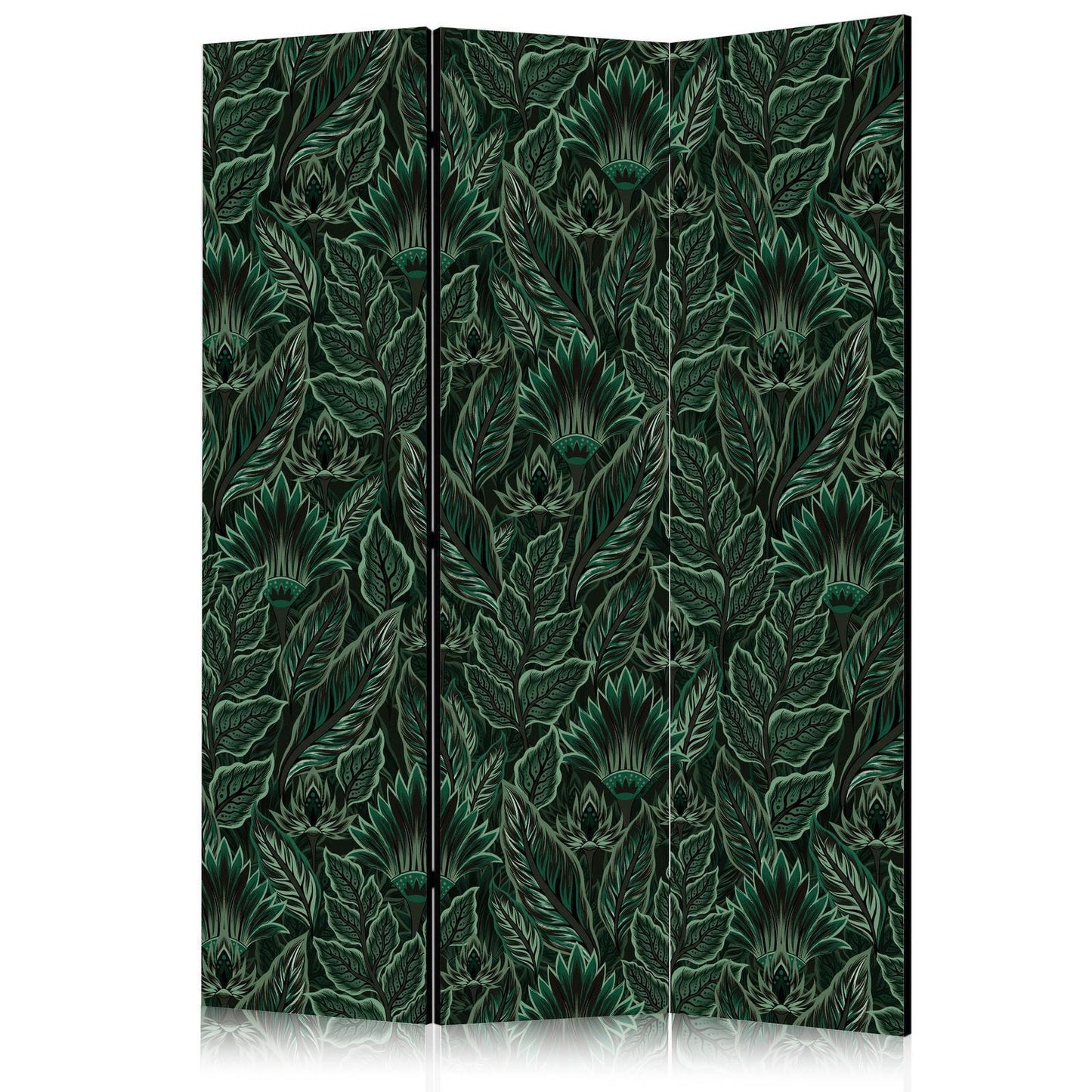 Paravent - Dense Vegetation - Botanical Patterns in Illustrative Style Green Artgeist
