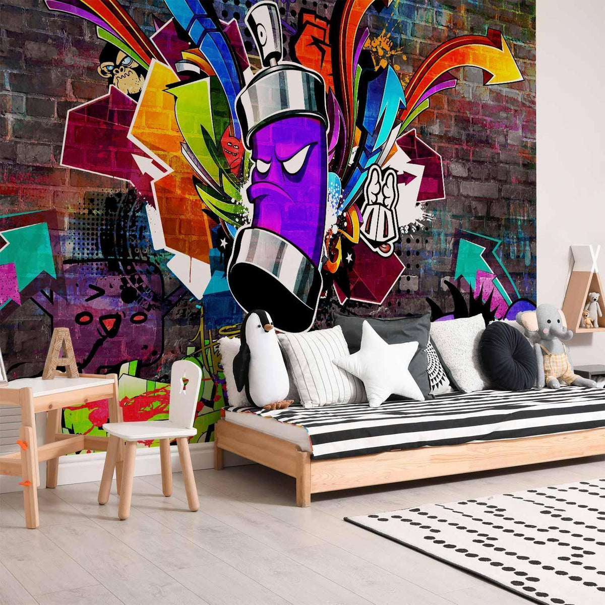 Fototapete - Graffiti: Colourful attack
