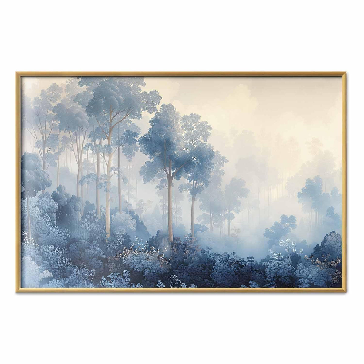 Poster - Forest in Misty Blue Shades