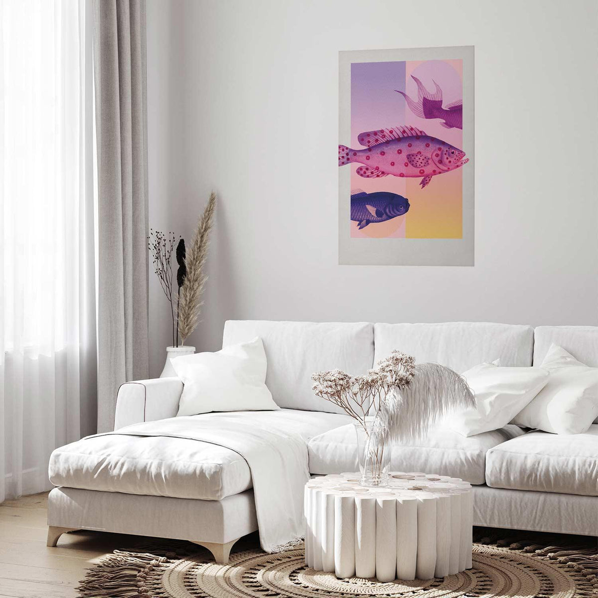 Poster - Fantastic Fish - artistic illustration of fish on a colorful background