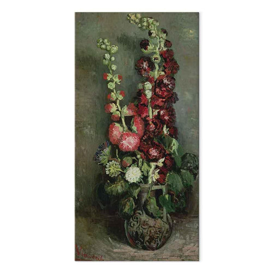 Leinwandbild - Vincent Van Gogh – Vase of Hollyhocks