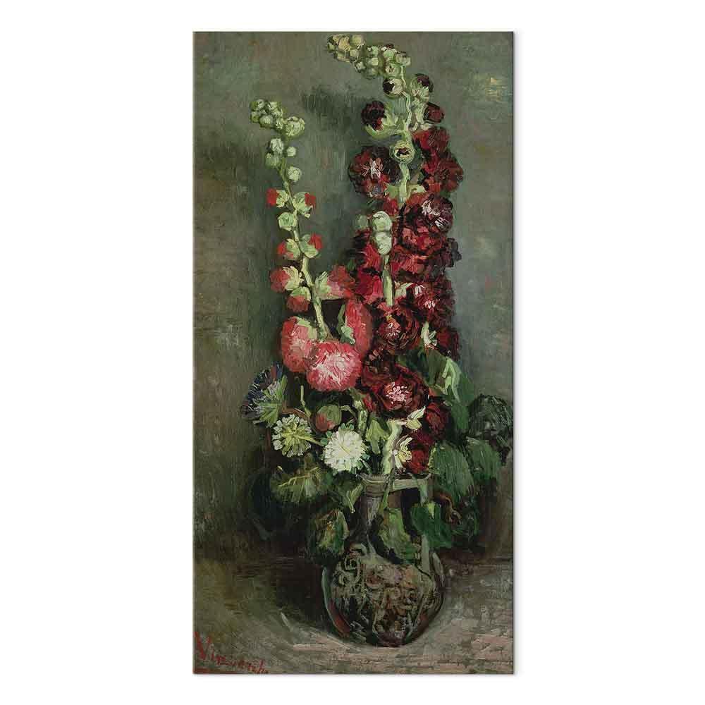Leinwandbild - Vincent Van Gogh – Vase of Hollyhocks