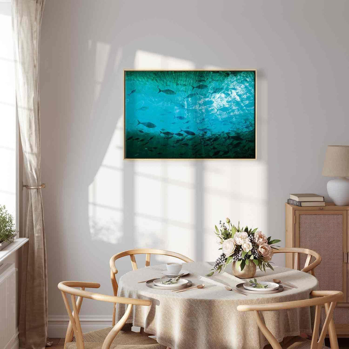 Leinwandbild - A shoal of dark fish