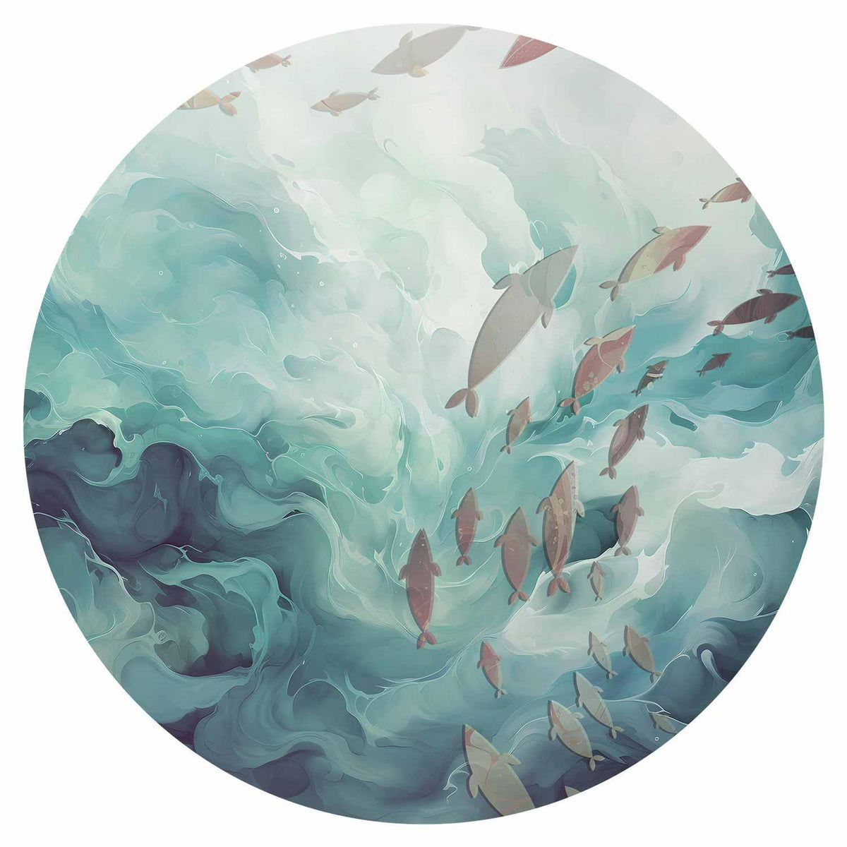 Runde Fototapete - Fish in the ocean