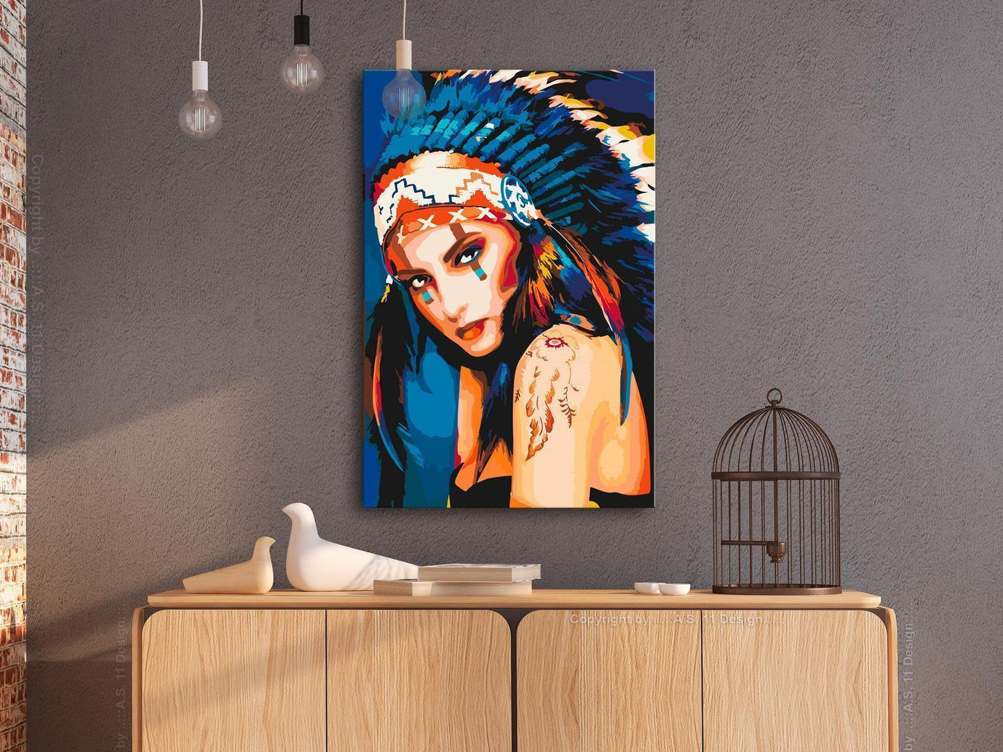 Malen nach Zahlen - Native American Girl