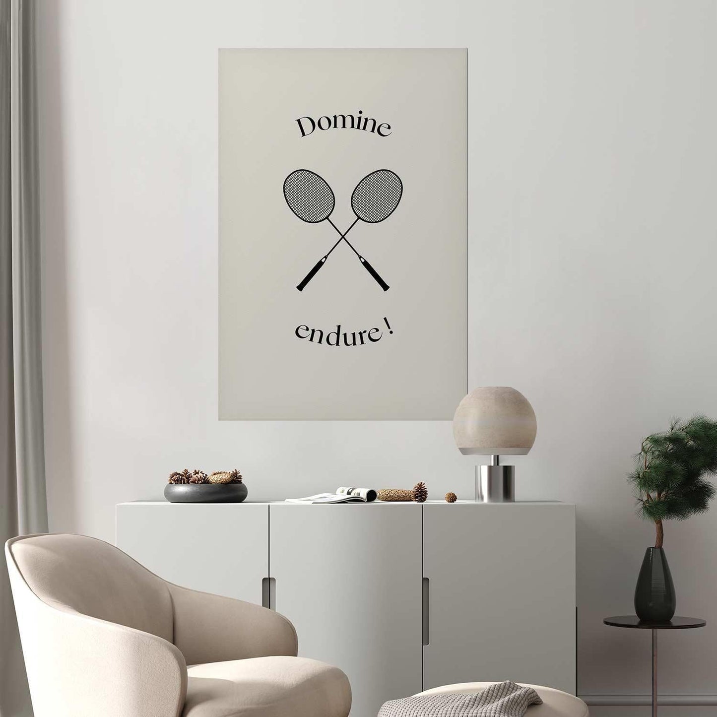 Poster - Summer Games - Badminton Rackets on a White Background Artgeist