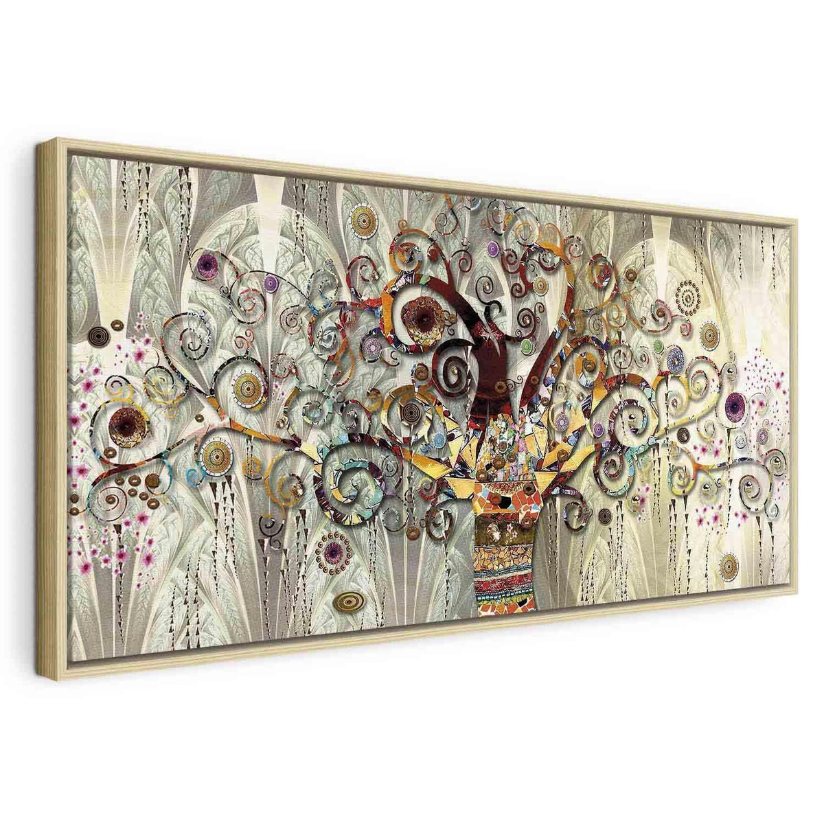 Leinwandbild Gustav Klimt Lebensbaum Bunt – Symbolische Wandkunst