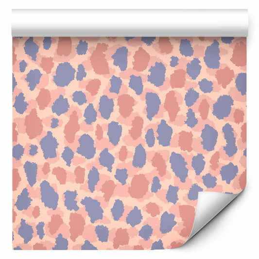 Tapete - Giraffe Pattern - colorful animal pattern in blue-pink spots