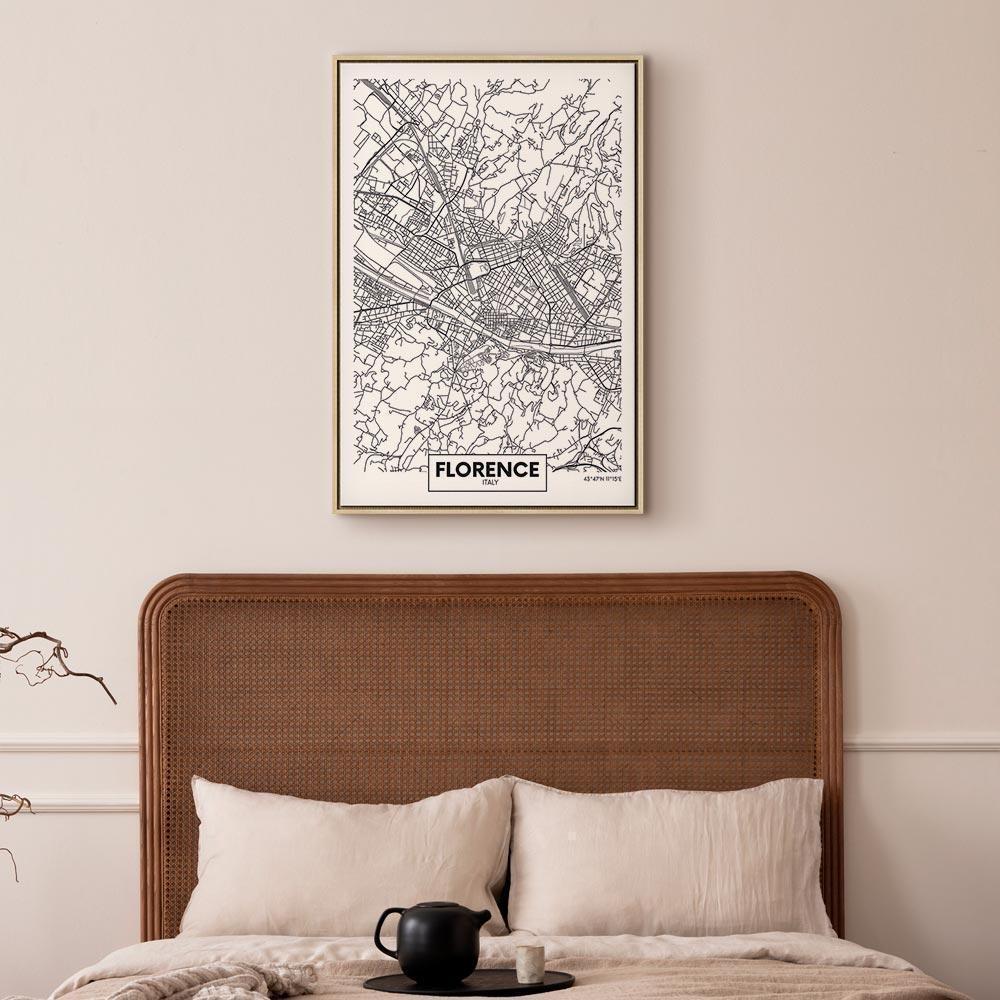 Leinwandbild - Florence Map (1 Part) Vertical