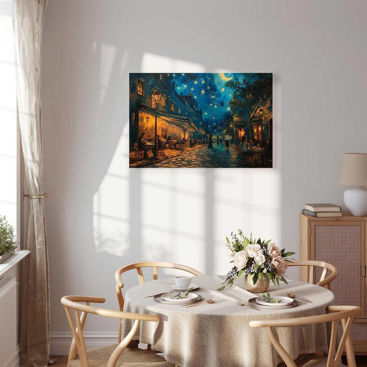 Leinwandbild - Paris street – a painting inspired by Vincent van Gogh's style