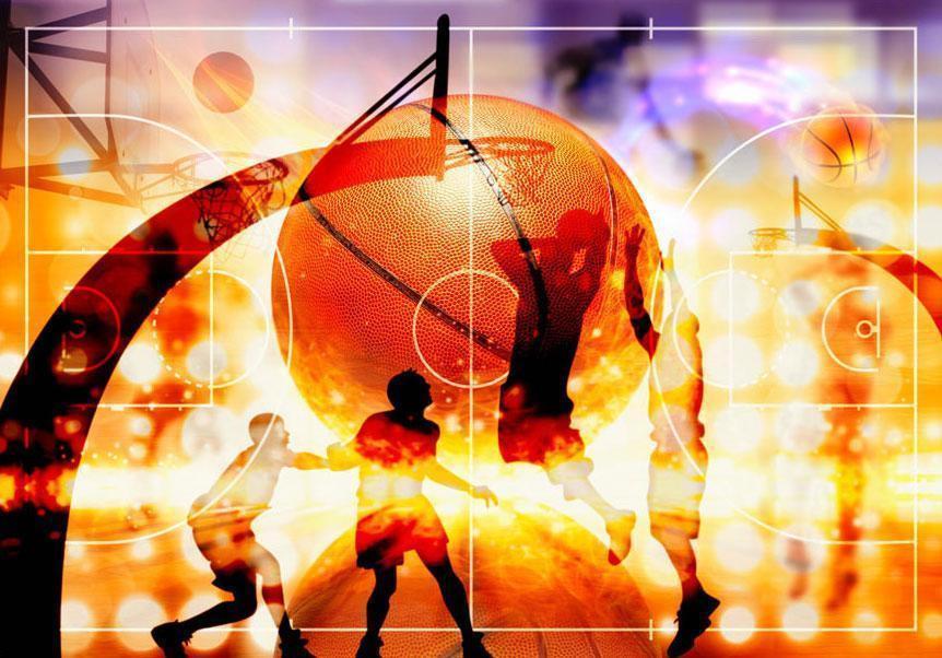 Wandgestaltung mit Basketball-Thema