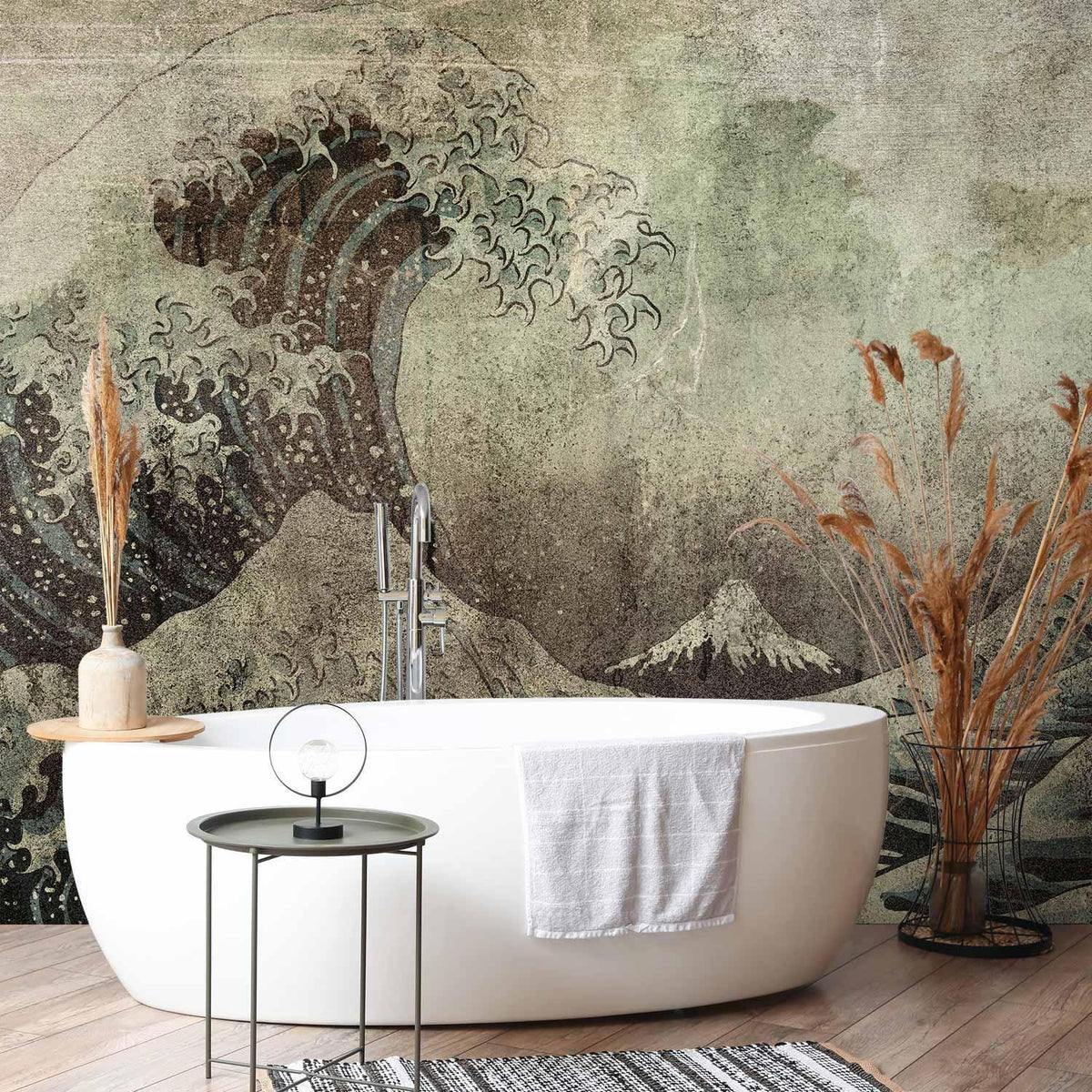 Fototapete - Great wave in Kanagwa in retro style - landscape of rough sea