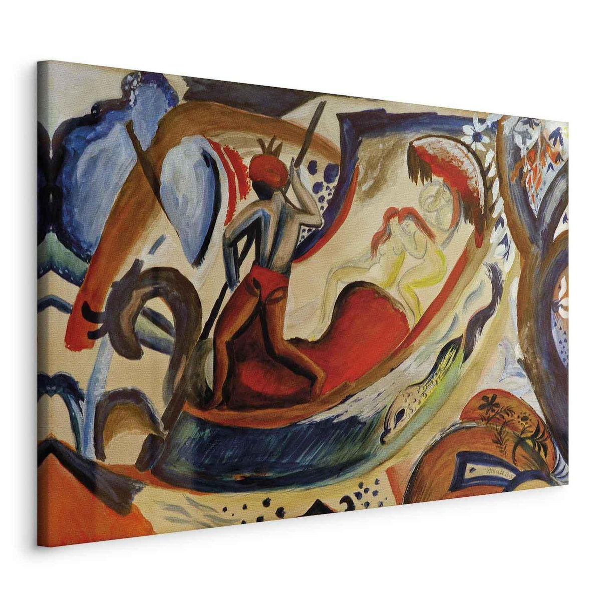 Leinwandbild - August Macke – Nackte Mädchen in der Barke