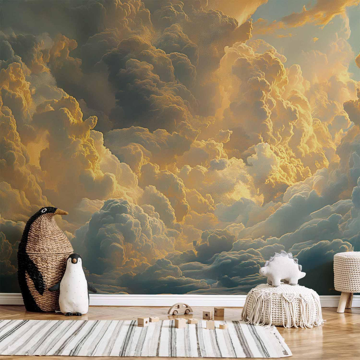 Fototapete - Last Breath of the Day: Clouds Illuminated by Evening Glow