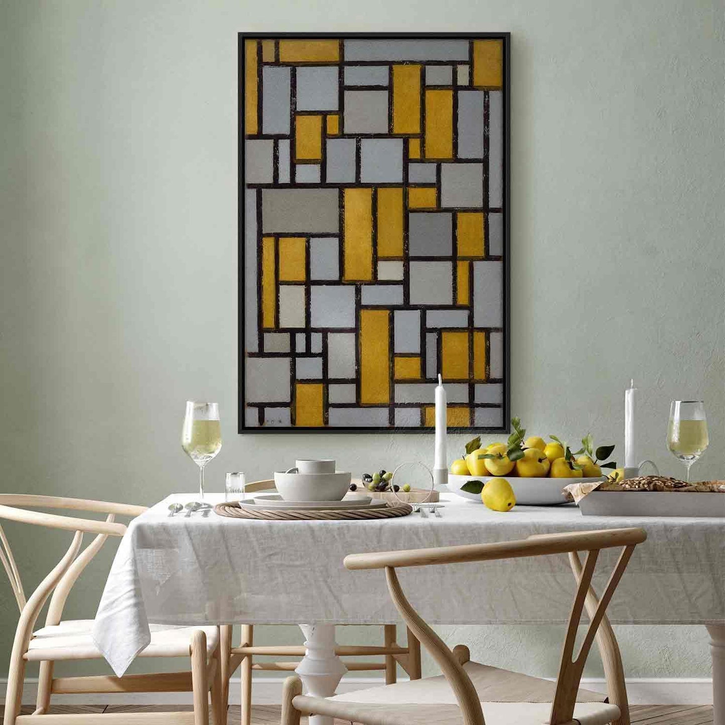 Leinwandbild - Composition with grid 1 (Piet Mondrian) Artgeist