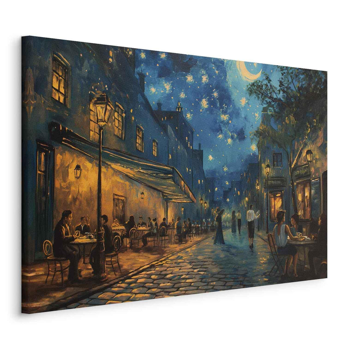 Leinwandbild - Paris street – a painting inspired by Vincent van Gogh's style