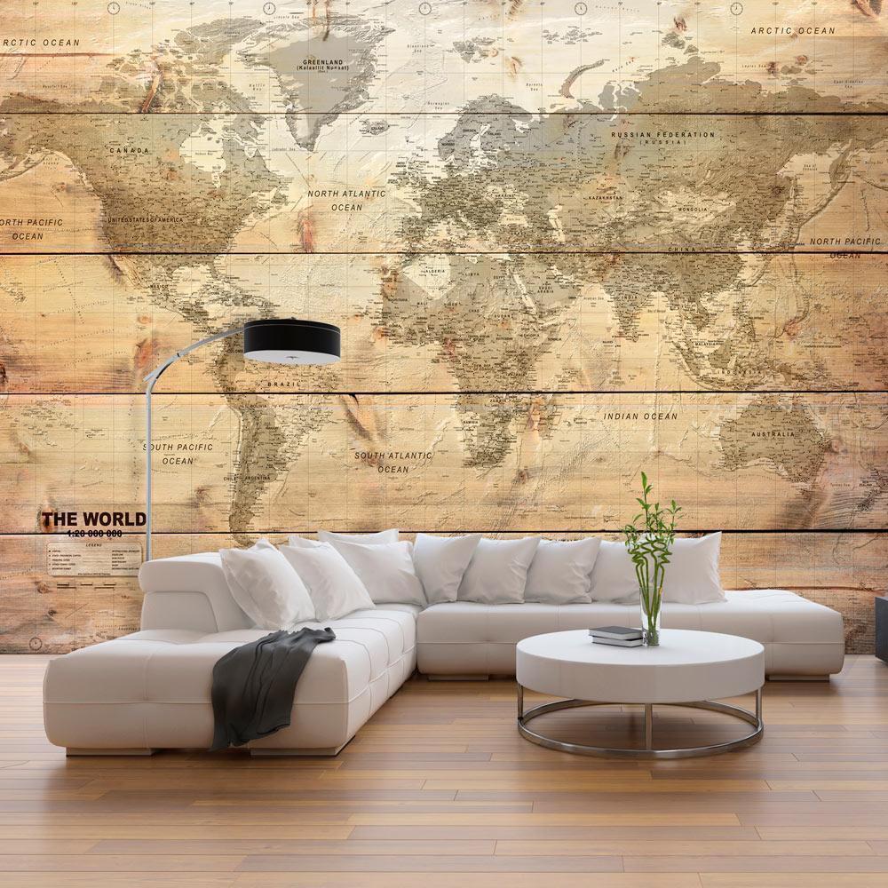 Fototapete - Map on Boards Artgeist