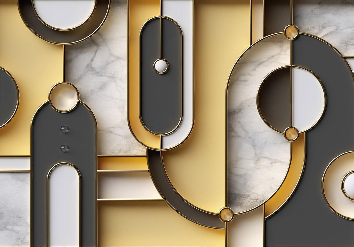 Fototapete - Gold-marble Geometric Pattern Artgeist