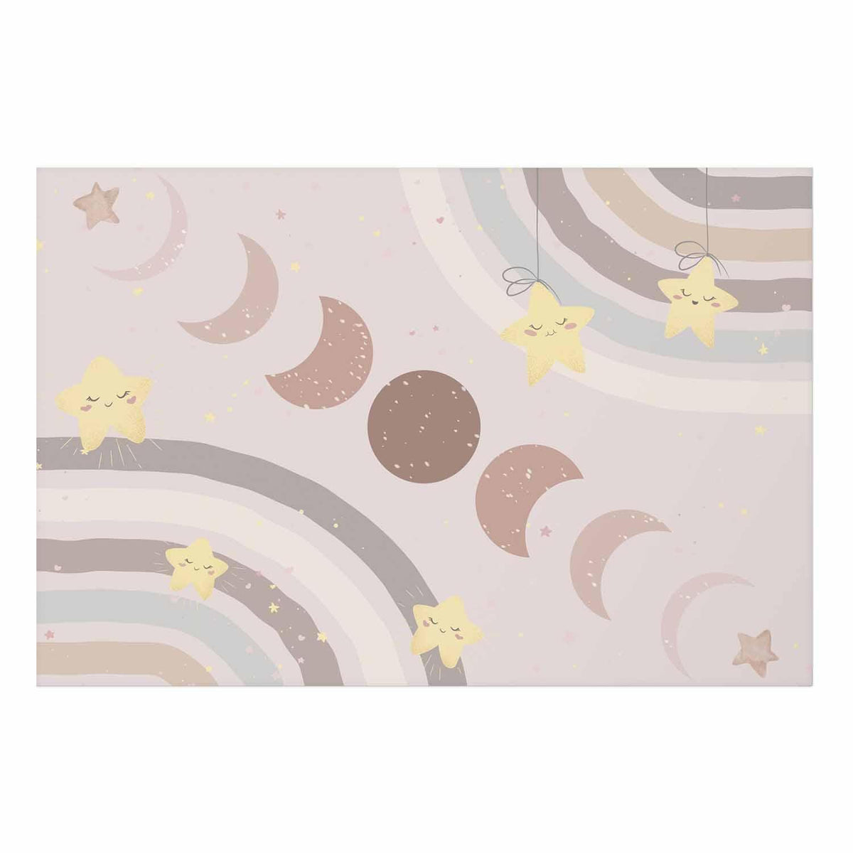 Poster - Phases of the Moon with a Rainbow