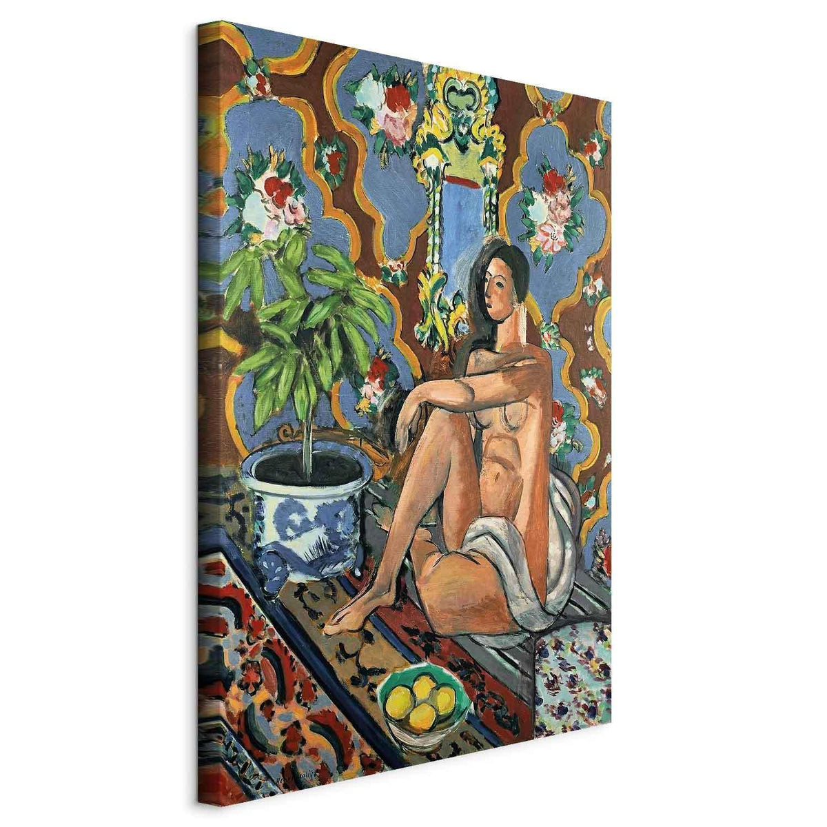 Leinwandbild - Henri Matisse – Decorative Figure on Ornamental Ground
