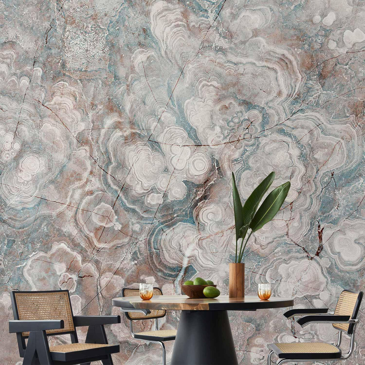 Fototapete - Marble Flowers - Natural Stone Structures in Pastel Colours