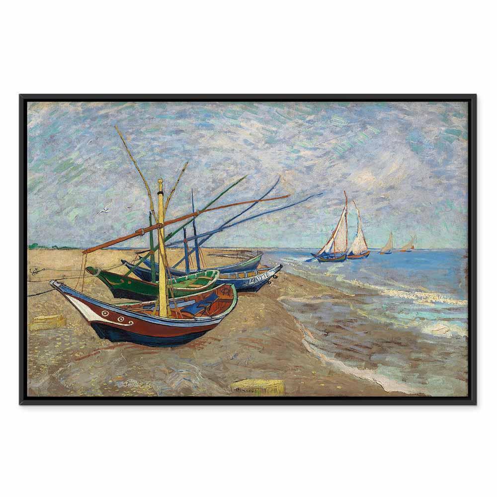 Leinwandbild - Vincent van Gogh – Fishing Boats on the Beach