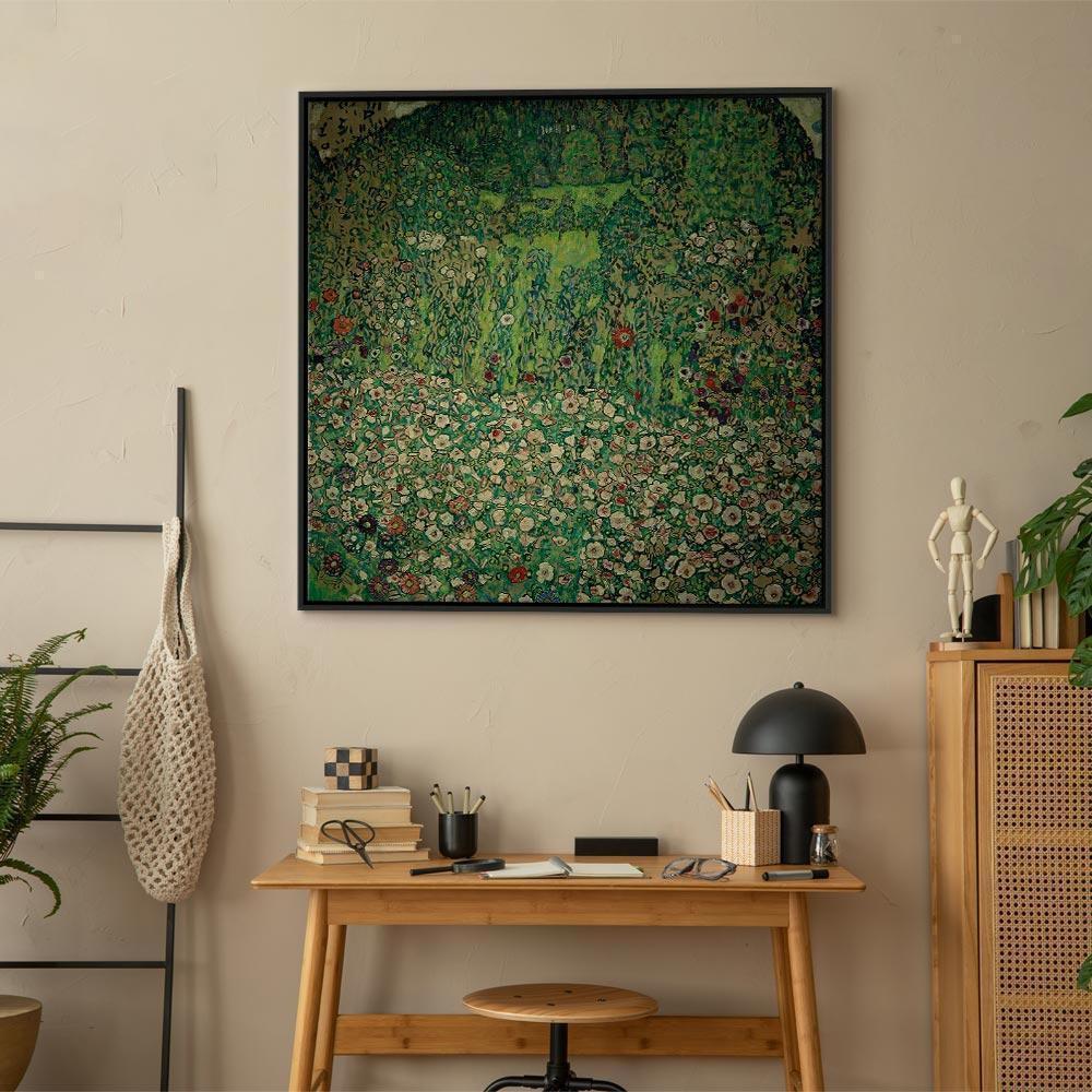 Leinwandbild - Gustav Klimt – Gartenlandschaft mit Bergkuppe