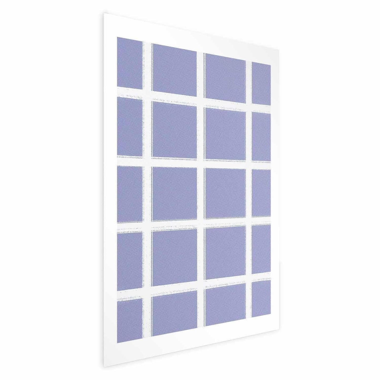 Poster - White Lines - a grid with large gaps on a blue background Artgeist