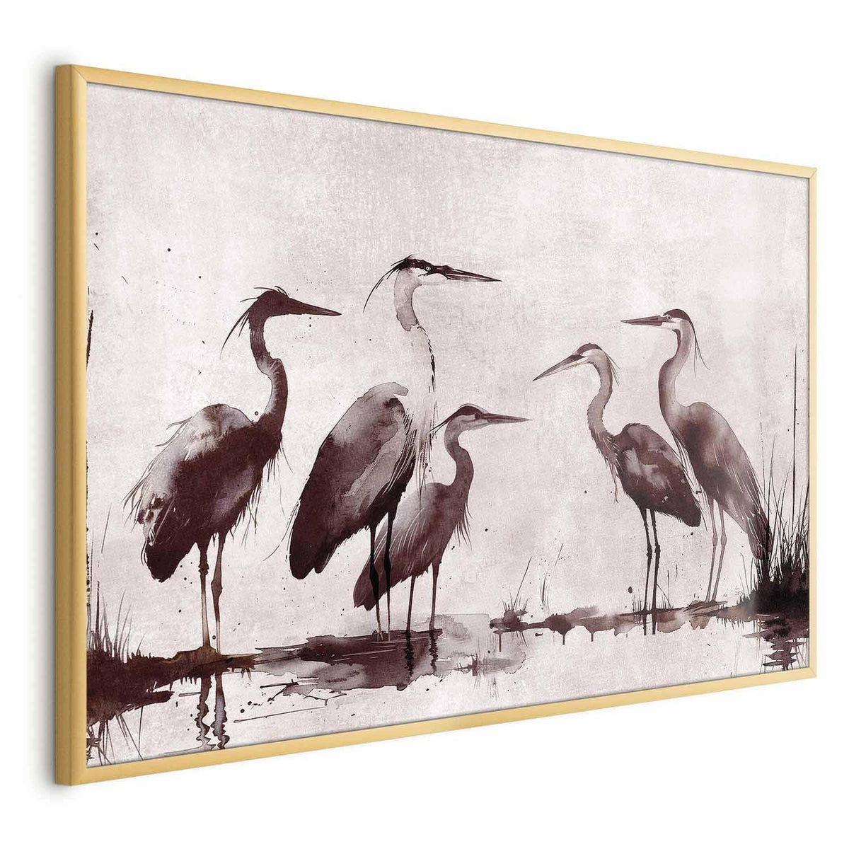 Poster - Herons Painted in Ink