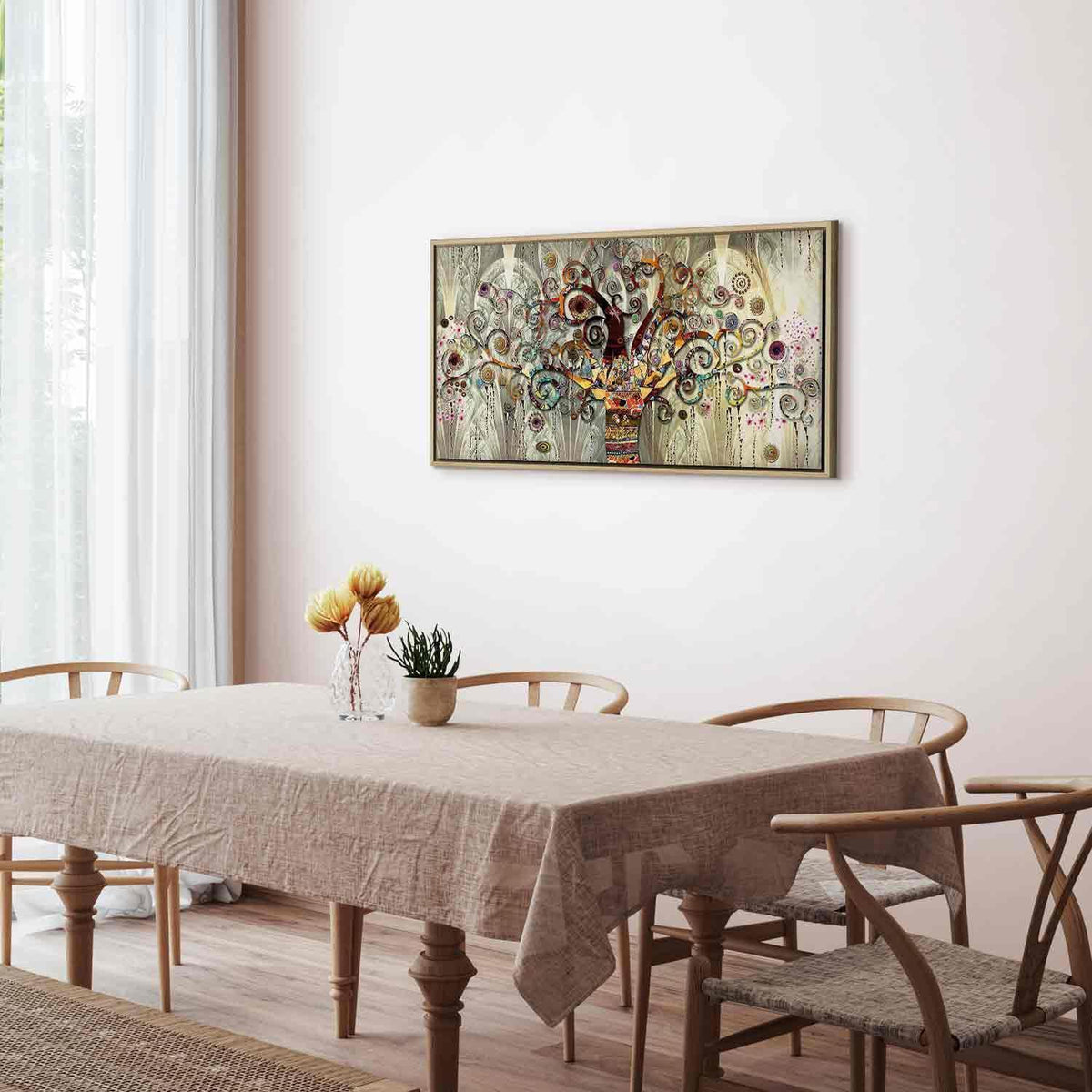 Leinwandbild Gustav Klimt Lebensbaum Bunt – Symbolische Wandkunst