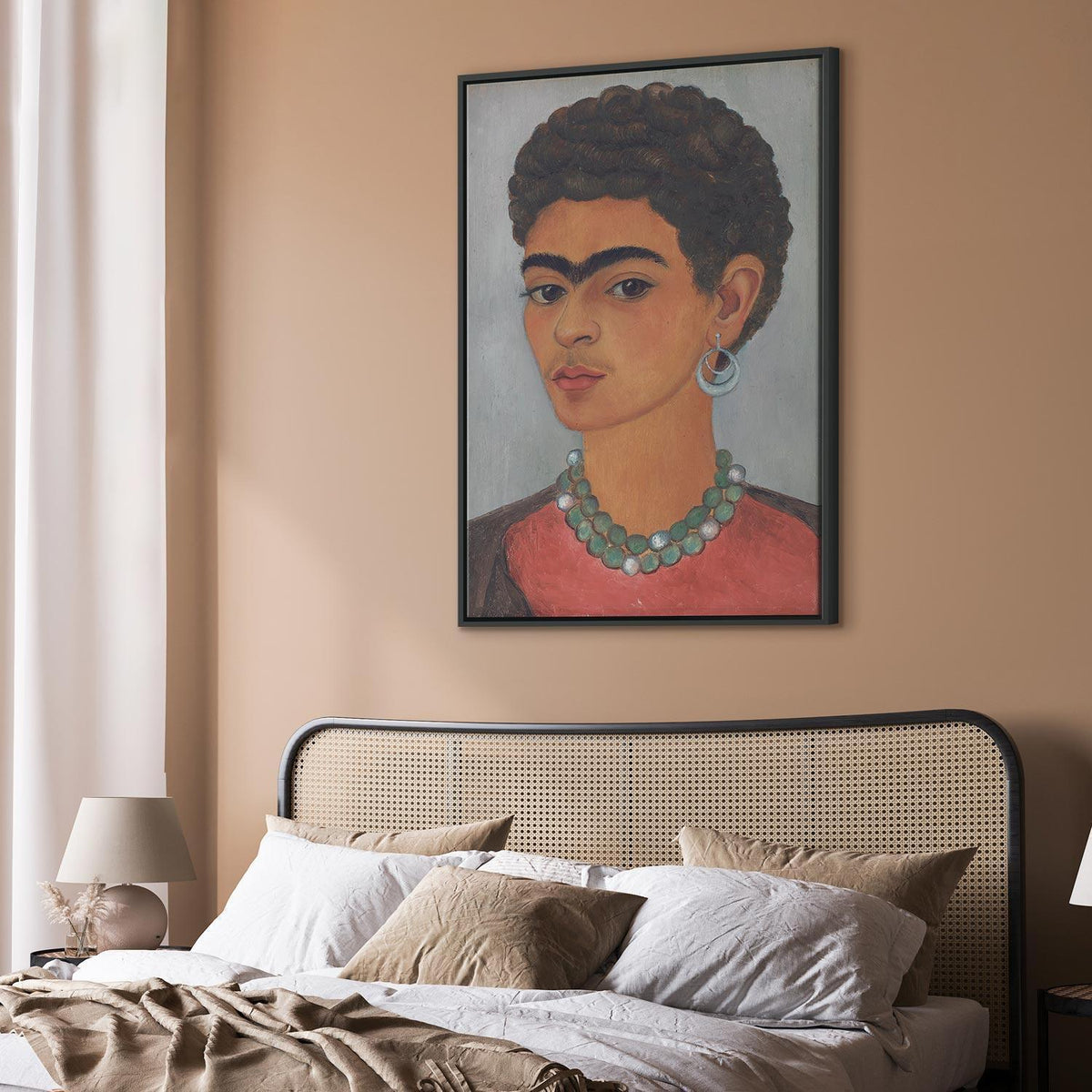 Leinwandbild - Frida Kahlo – Self-Portrait with Curly Hair