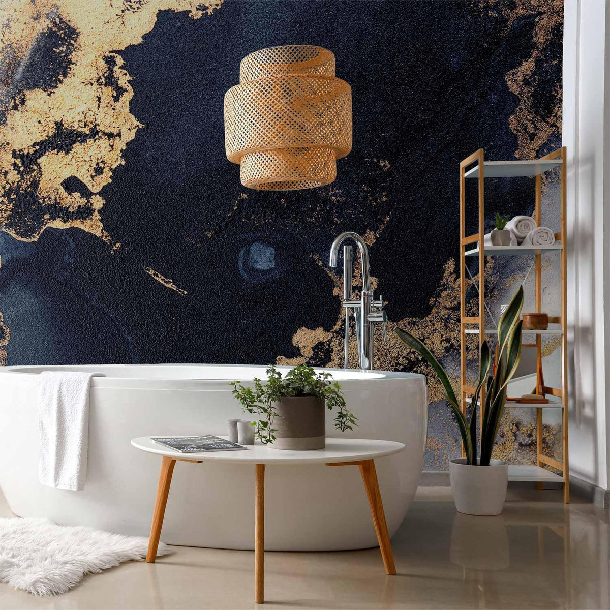 Fototapete - Marble and Garnet - Abstract Textured Pattern Inspired by a Starry Sky