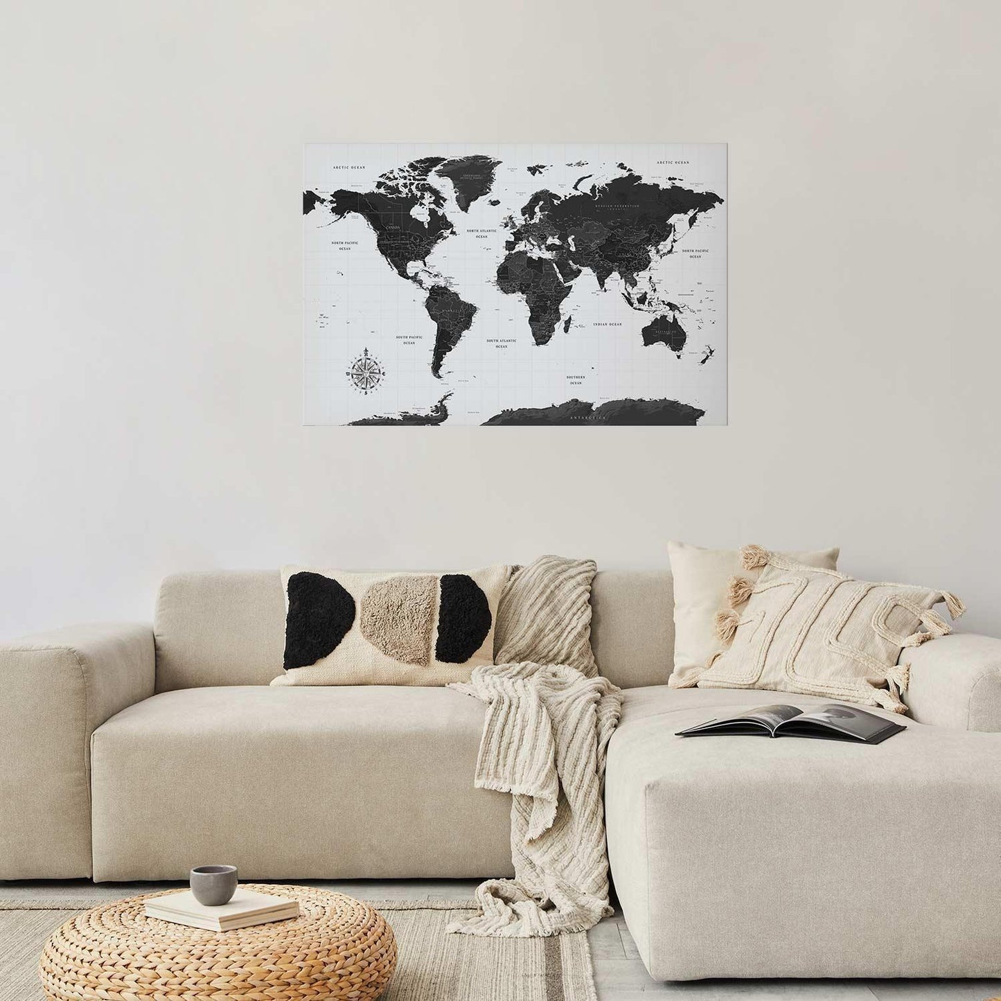 Poster - Monochromatic Map Artgeist