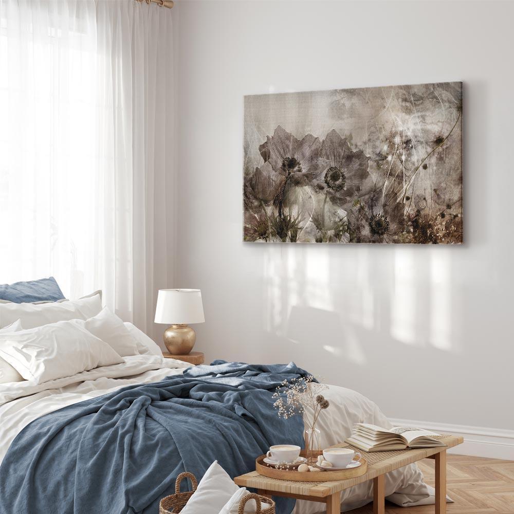 Leinwandbild - Anemones in Sepia (1 Part) Wide