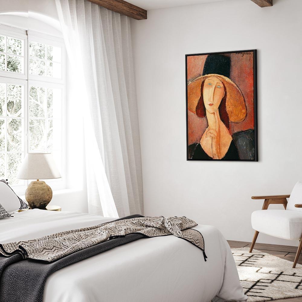Leinwandbild - Amedeo Modigliani – Portrait of Jeanne Hebuterne in a Large Hat