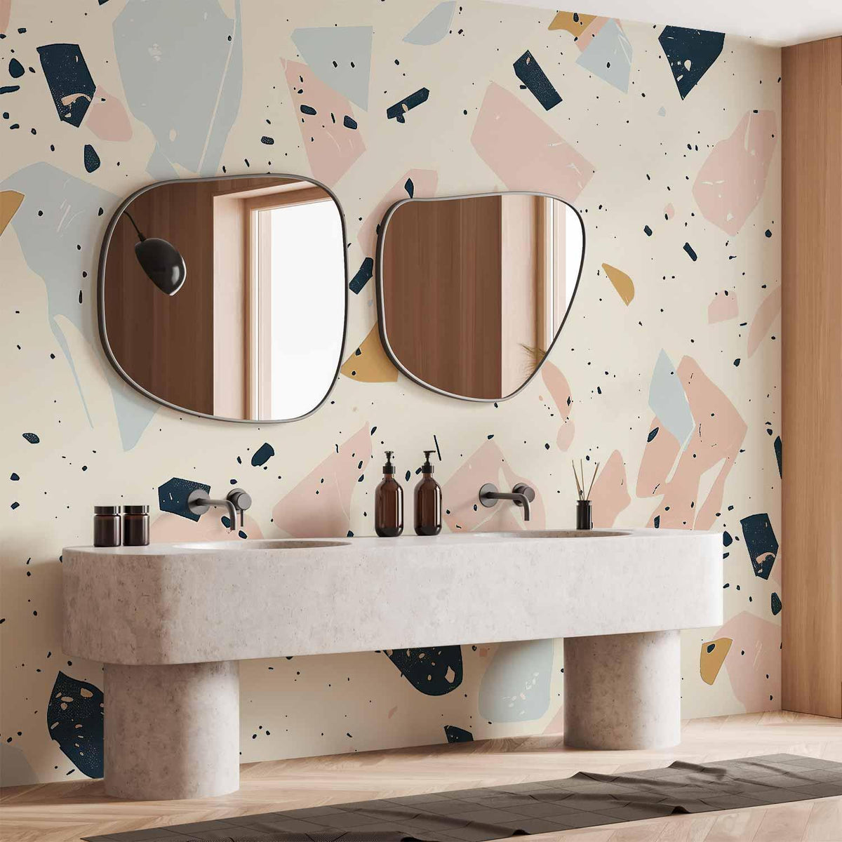 Fototapete - Terrazzo with Large Scaled Stones in Subdued Colors