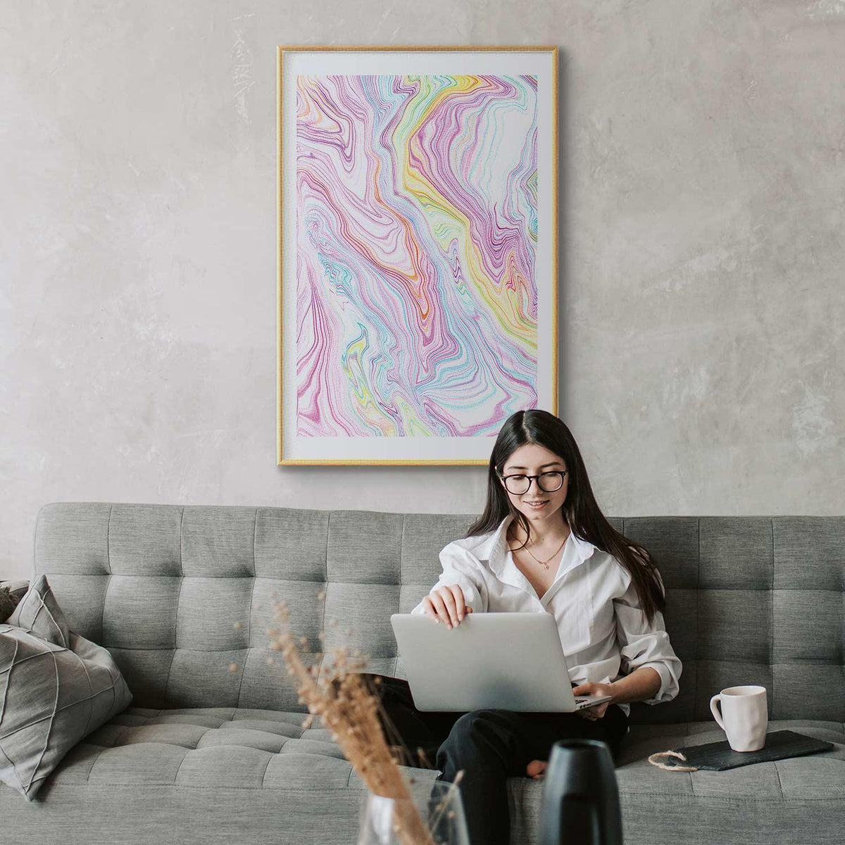 Poster - Colorful Dream - abstract shapes in pastel shades
