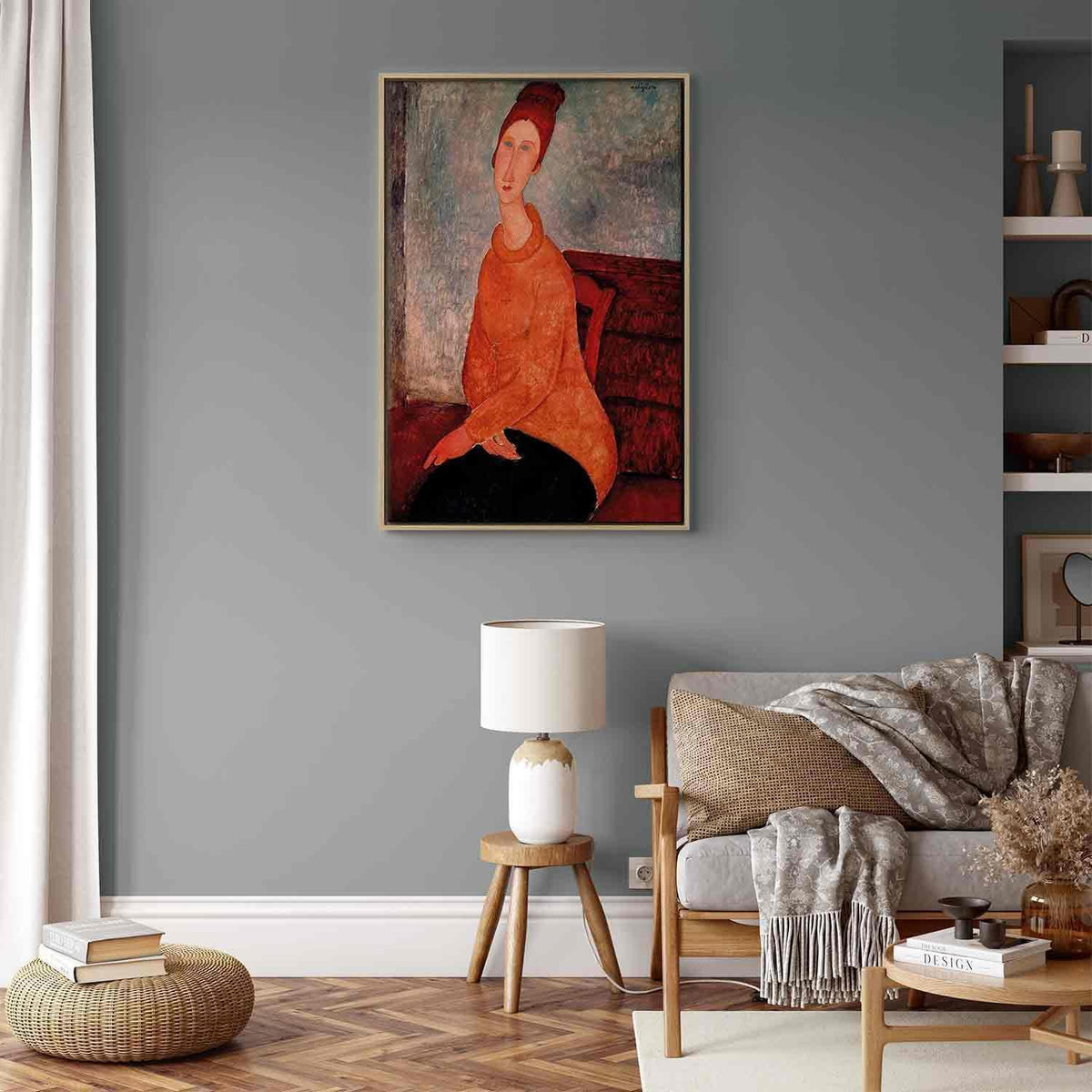 Leinwandbild - Amedeo Modigliani – Jeanne Hebuterne in a Yellow Sweater