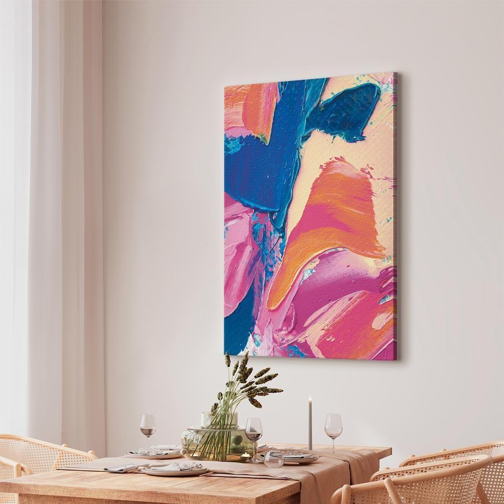 Leinwandbild - Energetic Shapes - Dynamic Oil Paint Composition on Canvas