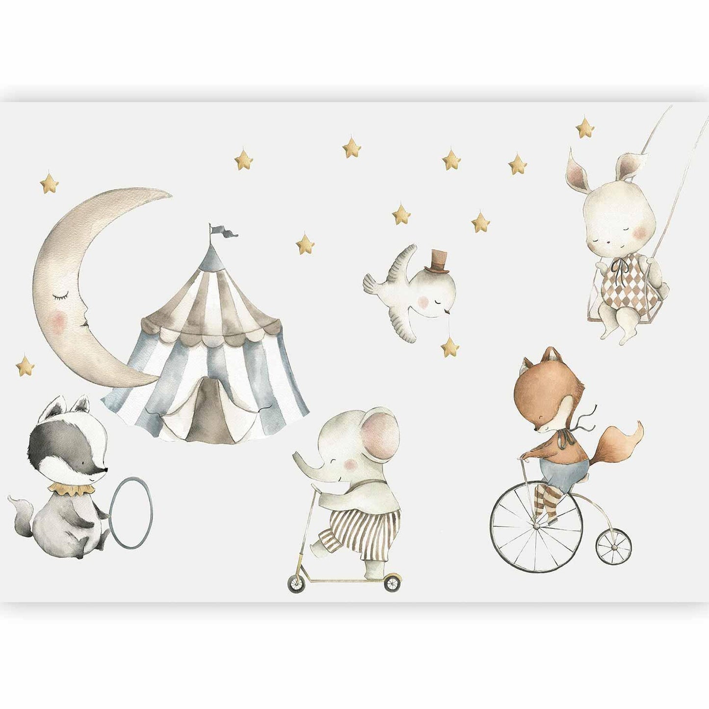 Fototapete - Animals for Children (Watercolour)