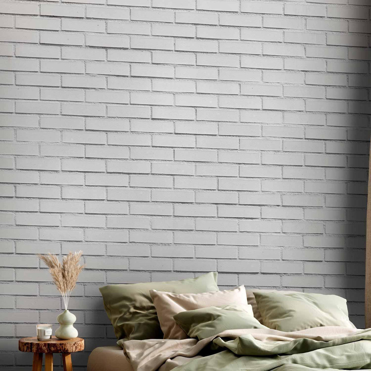 Fototapete - Snow Brick - Pattern Imitating a Brick Wall in White