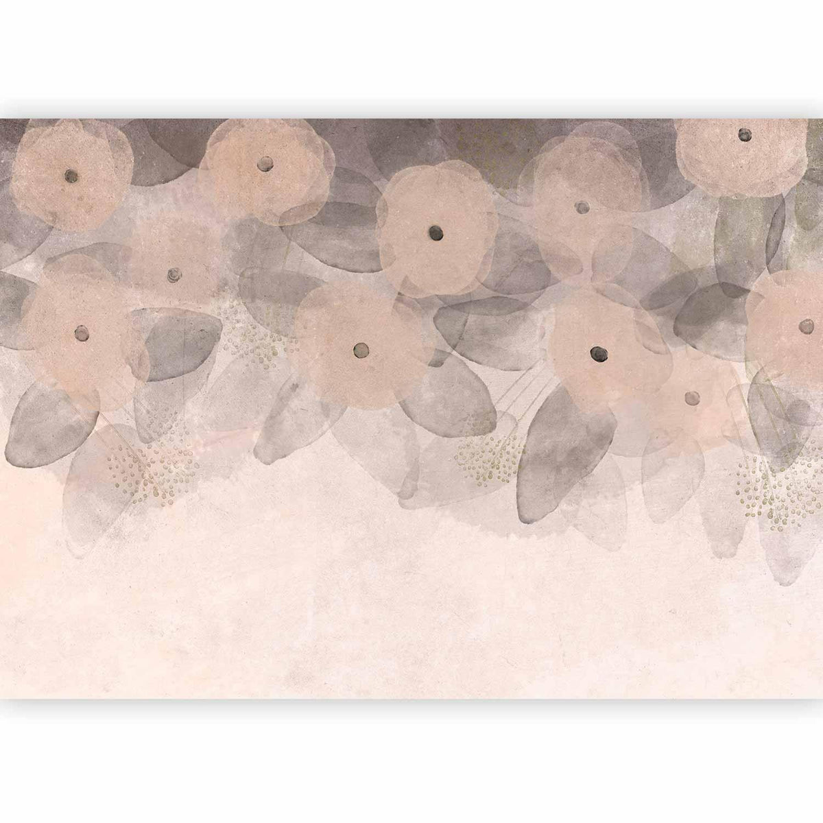 Fototapete - Minimalist meadow - patterns on a delicate beige textured background