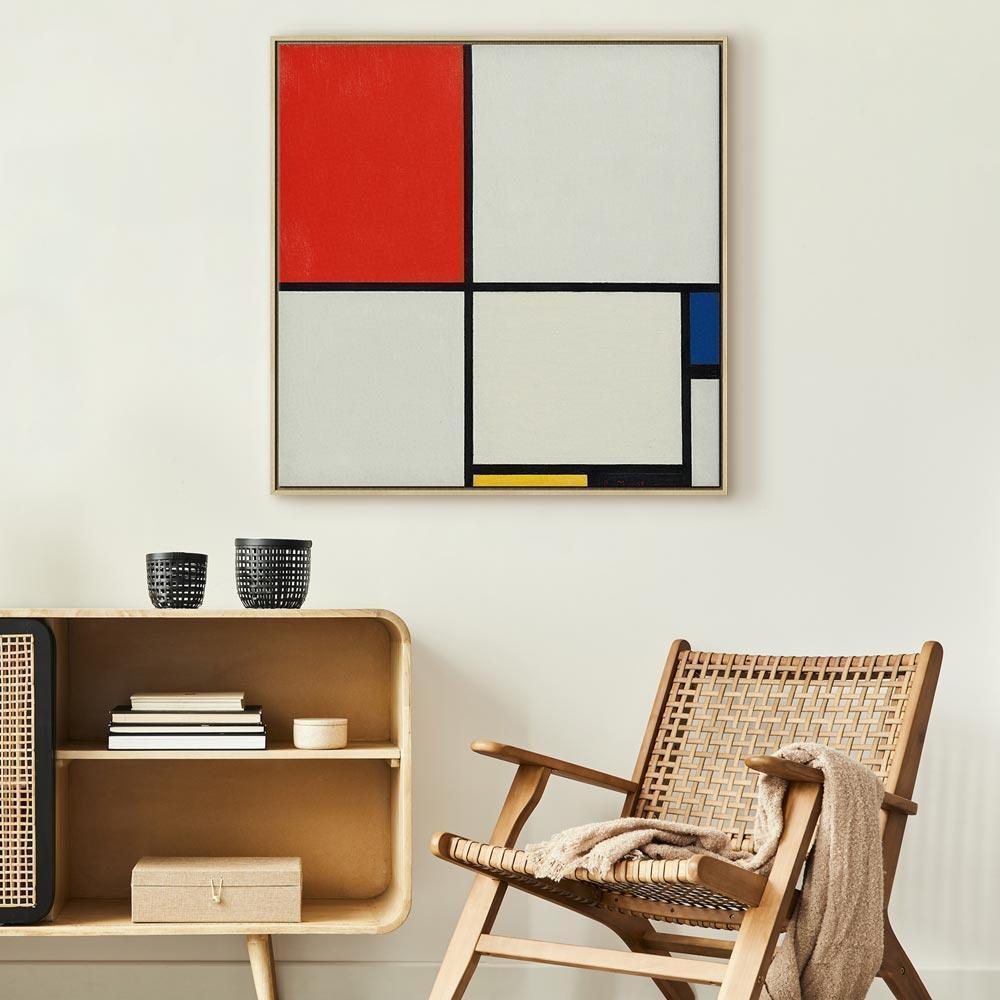 Leinwandbild - Piet Mondrian – Composition No III, with red, blue, yellow and black