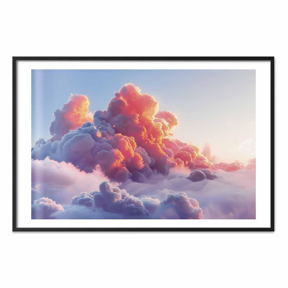 Poster - Dusk Spectacle: Clouds in Shades of Pink and Purple