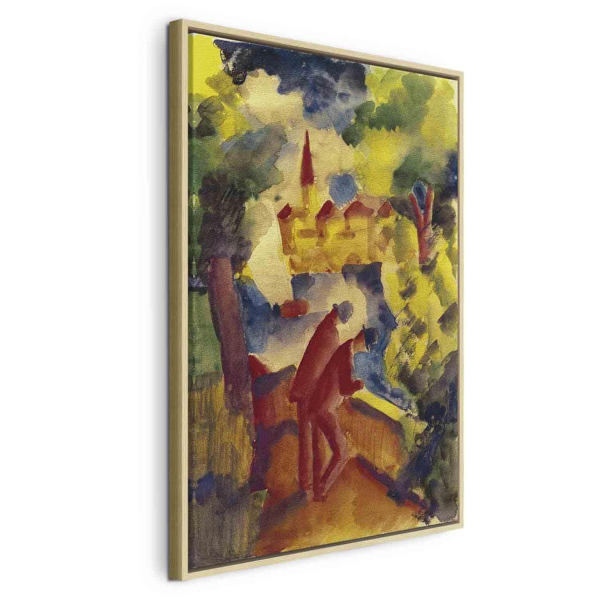 Leinwandbild - August Macke – Men on the Road by the Lake