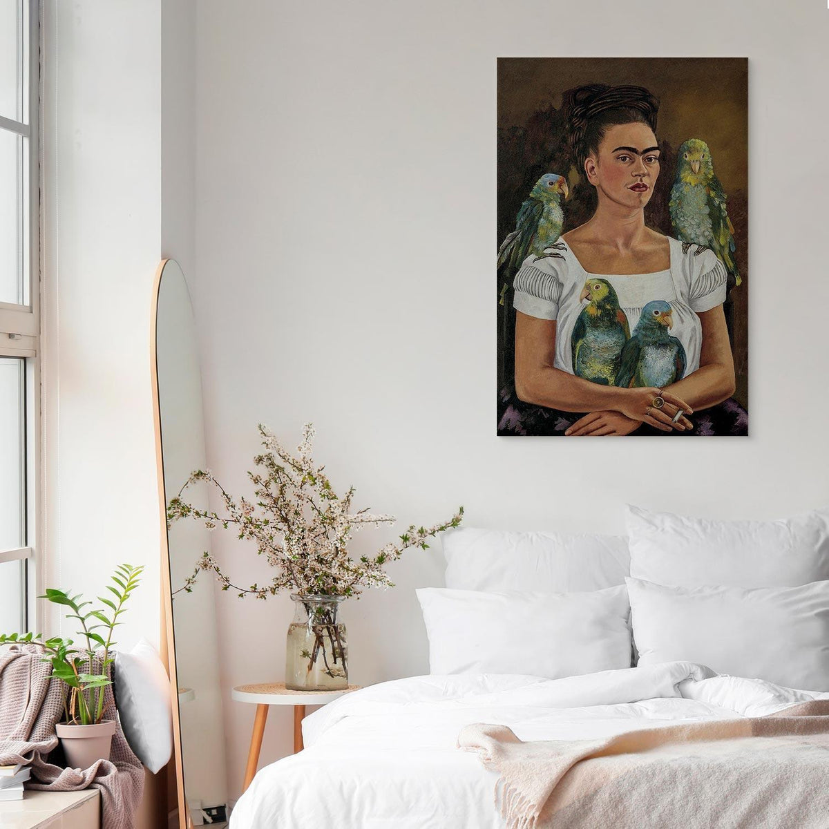 Leinwandbild - Frida Kahlo – Me and My Parrots
