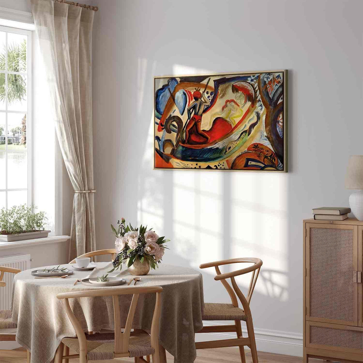 Leinwandbild - August Macke – Nackte Mädchen in der Barke